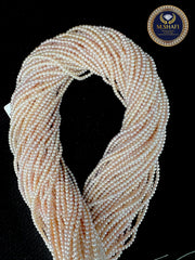 Rose Pink Freshwater Pearls – 2.5mm to 3mm Round Beads for Handmade Jewelry