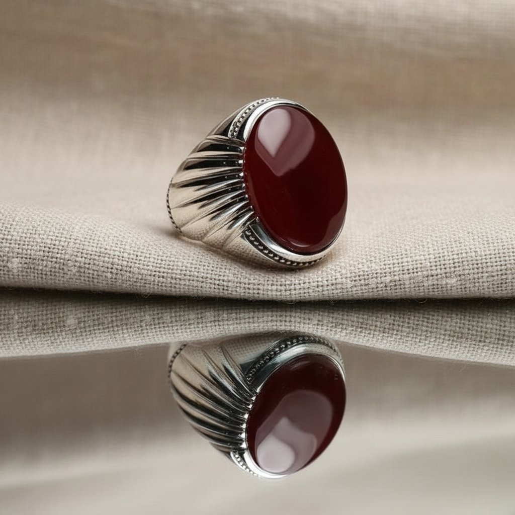 Yamni Brown Aqeeq (Yemeni Agate) Silver Ring – Fine Vintage Craftsmanship