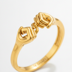 Pinky Promise Ring – Interlocking Hands Ring for Women 925 Sterling Silver