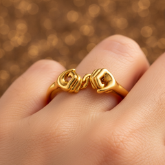Pinky Promise Ring – Interlocking Hands Ring for Women 925 Sterling Silver