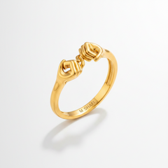 Pinky Promise Ring – Interlocking Hands Ring for Women 925 Sterling Silver