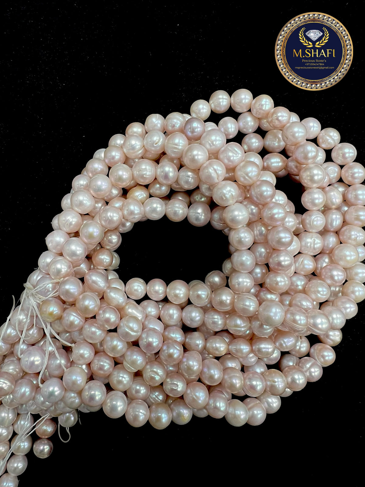 Natural Pink Freshwater Pearls – 8mm Round Shape Strand, Jewelry Making
