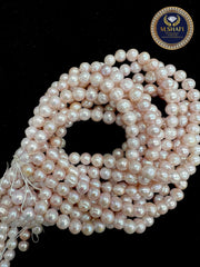 Natural Pink Freshwater Pearls – 8mm Round Shape Strand, Jewelry Making