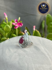 Luxury Ruby Diamond Ring – Pear Shape Modern Design Jewelry for Women