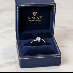 Unique Wave Solitaire Moissanite Ring – 925 Silver Floating Diamond Style Band