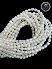 Natural White Freshwater Pearls – Oval Shape, High Quality , For Jewelry Making - 7 to 8mm