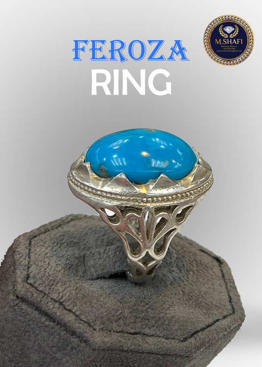 Classic Feroza Ring with Real Silver and Stone