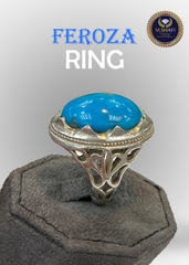 Classic Feroza Ring with Real Silver and Stone