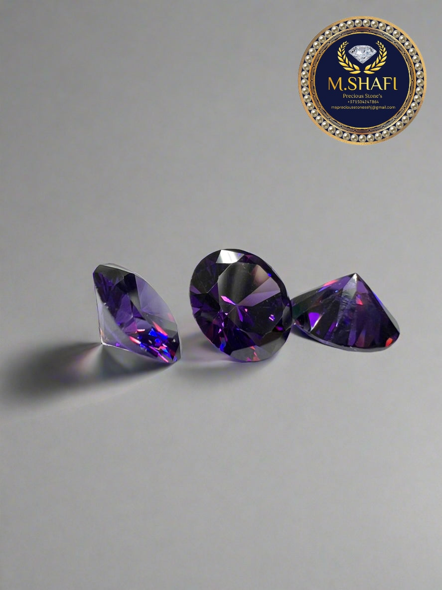 PURPLE ZIRCON | ROUND SHAPE | HIGH QUALITY | FOR DIY JEWELRY MAKING | 1 GRAM PRICE
