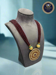 Red Beads 15-Line Necklace – Statement Multi-Strand Jewelry for Women