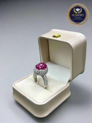Premium Quality Ruby Ring in Silver with Sparkling Zircons