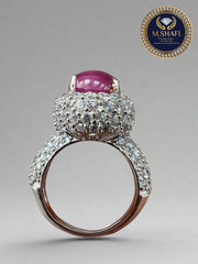 Premium Quality Ruby Ring in Silver with Sparkling Zircons
