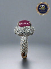 Premium Quality Ruby Ring in Silver with Sparkling Zircons