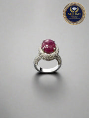 Premium Quality Ruby Ring in Silver with Sparkling Zircons