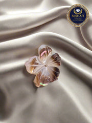 Black and White Mother of Pearl Flower – One Side Carved for Gold & Silver Jewelry