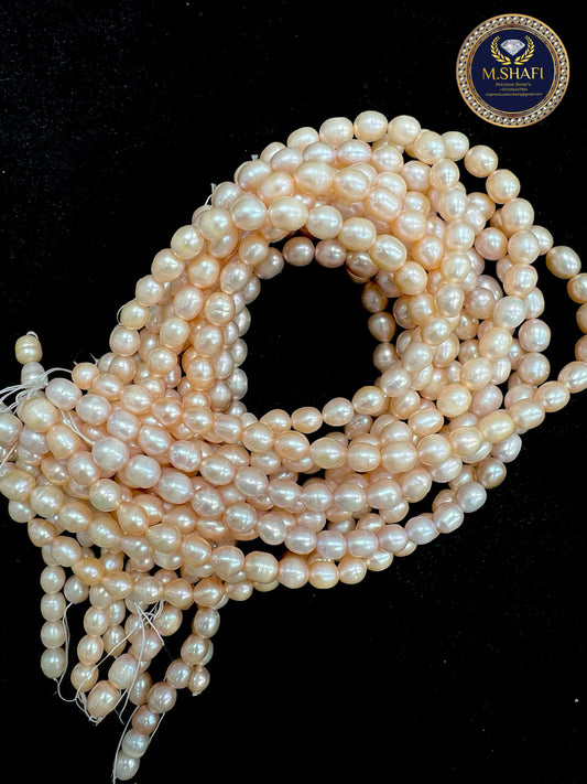 Natural Peach Freshwater Pearls – Oval Shape, High Quality , For Jewelry Making