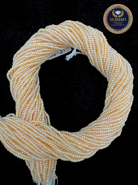 Natural Peach Freshwater Pearls –  2mm to 2.5mm Button Shape for Handmade Jewelry