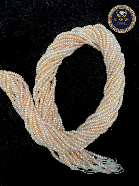 Natural Peach Freshwater Pearls – 1.8mm to 2mm Button Shape for Handmade Jewelry