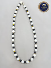 Mother of Pearl & Black Beads Necklace – Stylish Handmade Jewelry