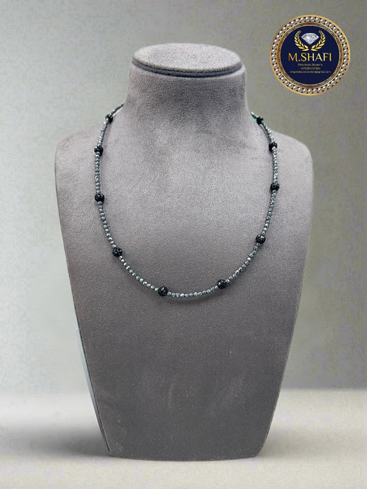 Black Gunmetal Stone Necklace – New Aura-Inspired Design for Casual Wear