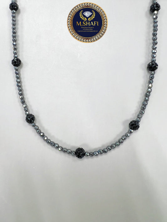 Black Gunmetal Stone Necklace – New Aura-Inspired Design for Casual Wear