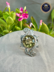 Masterpiece Luxury Yellow Topaz Diamond Silver Ring – Modern Luxury Design
