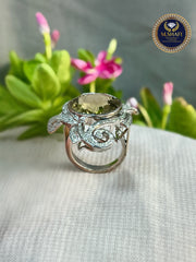 Masterpiece Luxury Yellow Topaz Diamond Silver Ring – Modern Luxury Design