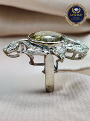 Masterpiece Luxury Yellow Topaz Diamond Silver Ring – Modern Luxury Design