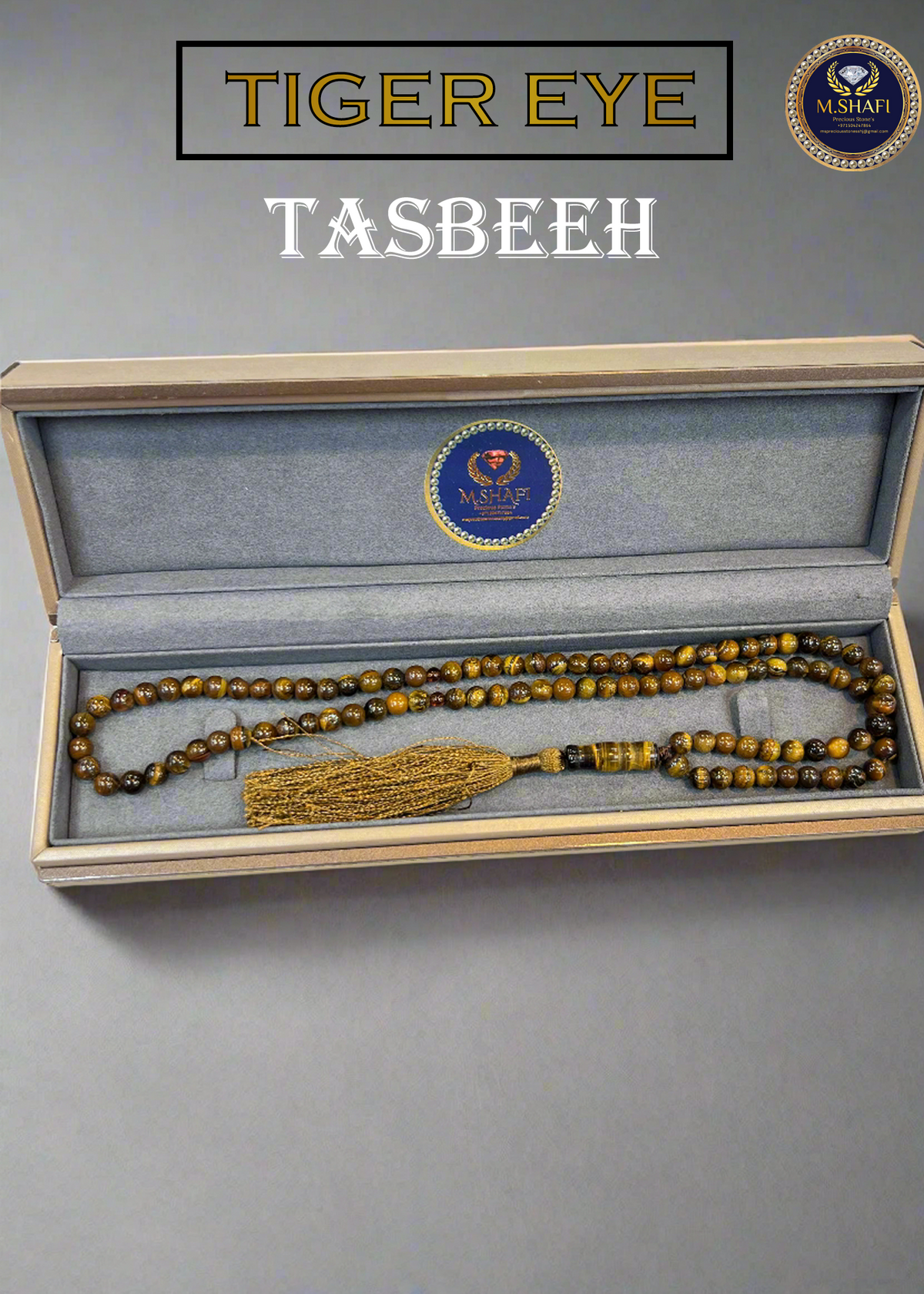 Tiger Eye Tasbeeh Stone | 100 beads Prayer Misbaha